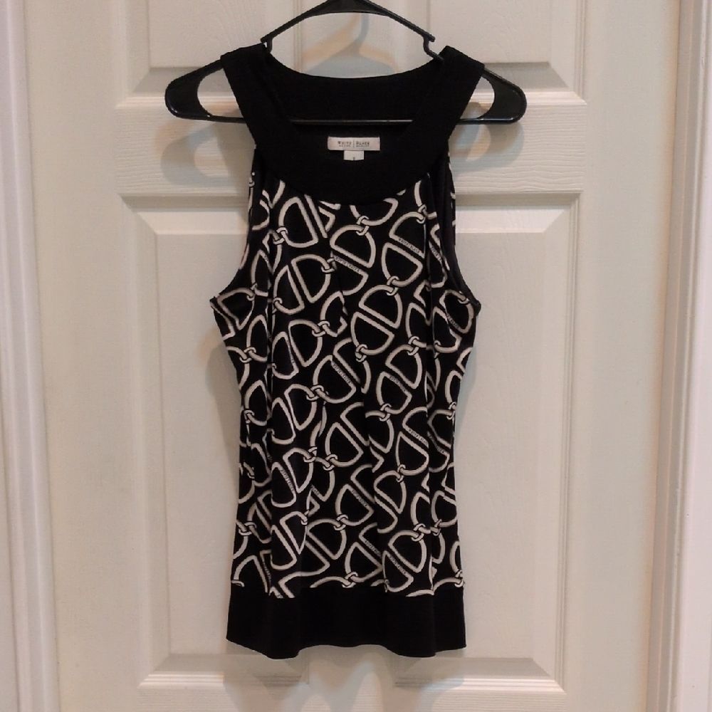 White House Black Market Women's Sleeveless Chain Link Lined Top Size Small